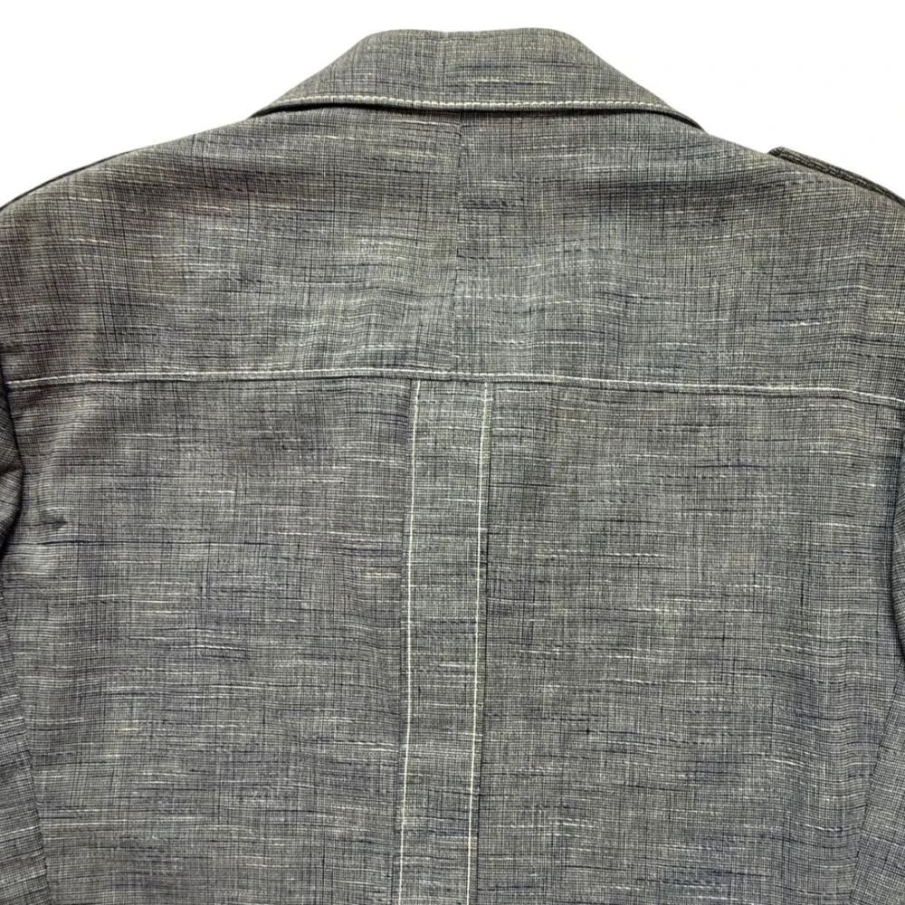 Vintage John Carl's Clayton Blue Safari Leisure Jacket Contrast Stitch 42 Chest‎